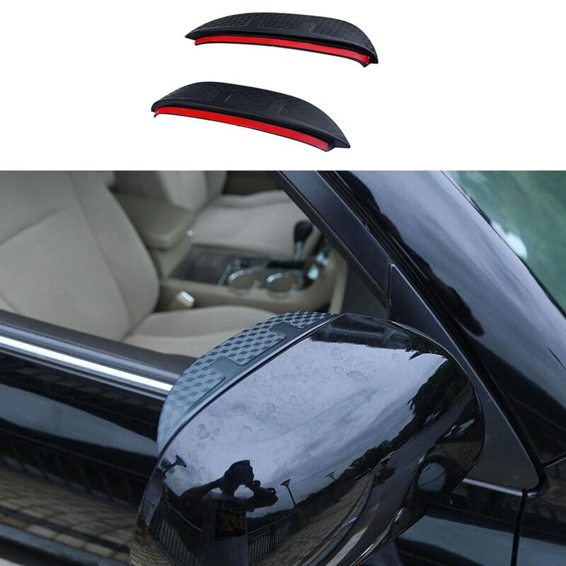 For Toyota Highlander 2009-2014 Carbon Fiber Rear View Mirror Rain Eyebrow Trim
