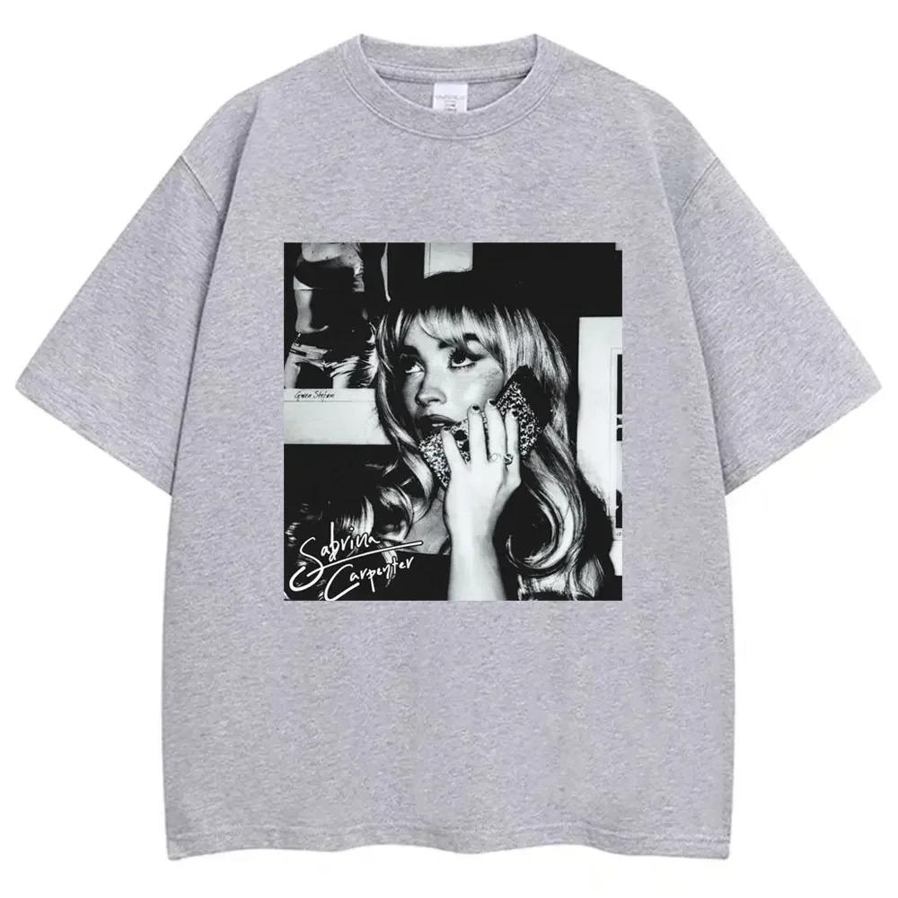 Sabrina Carpenter Vintage Style Poster Print T-shirt Unisex Women Fashion Cotton Summer Tees Oversized Harajuku Streetwear Y2k Tops