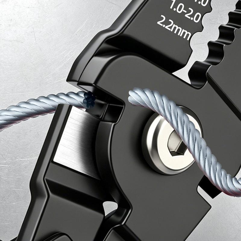 Ferrule Crimp Tool 4 Position Wire Rope Crimping Pliers Xtuosen with Cutter for Rope Repair and DIY Tasks Work