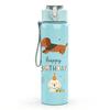 1PC Happy Birthday Dachshund Art 750ml Color Plastic Sports Water Bottle Leakproof Flip Straw Lid Suitable for Sports Office Home Use