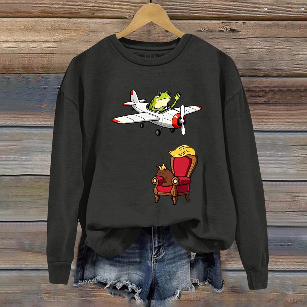 Women's Fashion Daily Versatile Casual Sweatshirts Long Sleeve Round Neck Top Sweatshirts