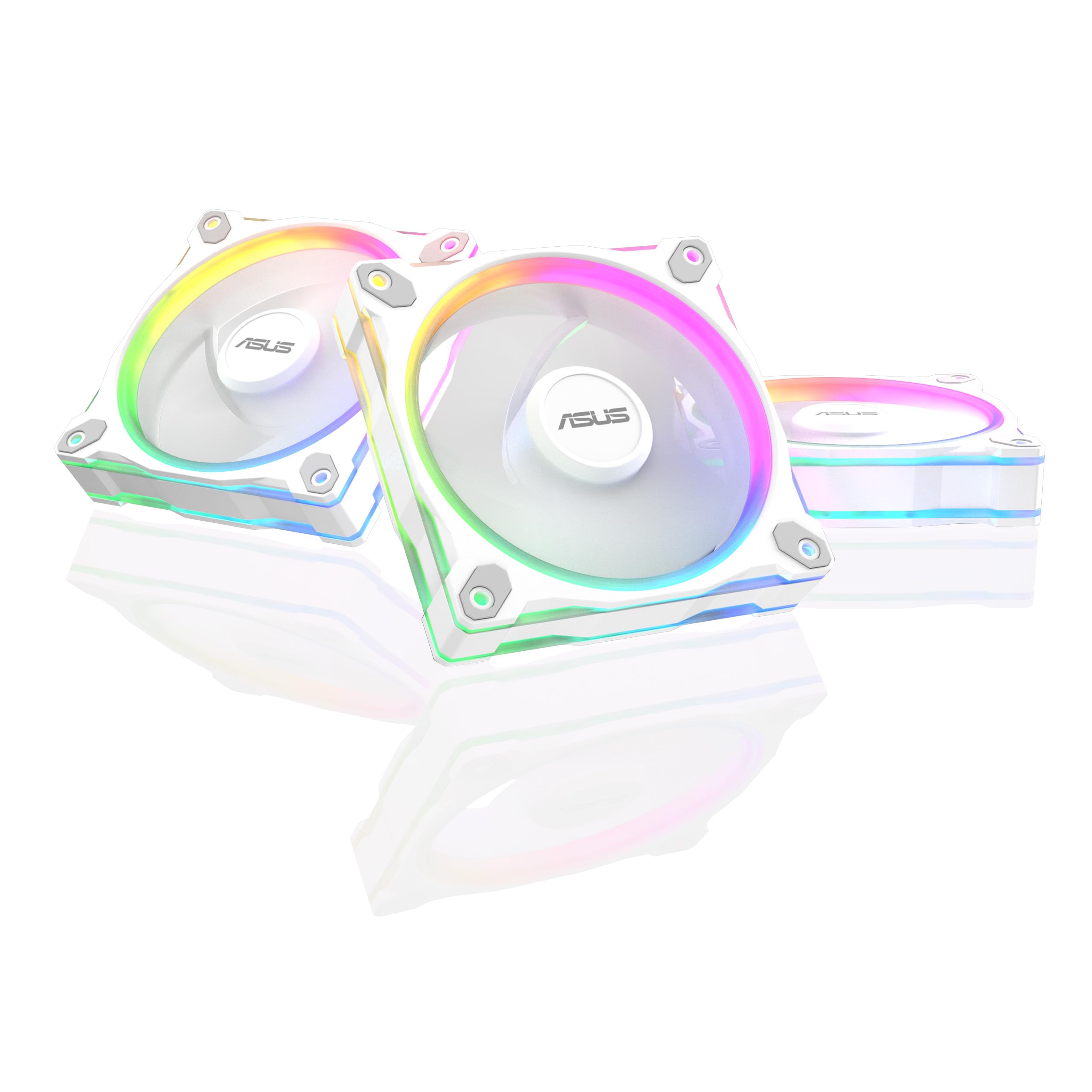 

ASUS Prime MR120 ARGB Reverse lighting on the 28mm MR120 REVERSE ARGB FAN WHITE Official Japanese White Fan, Double-sided frame, thick, 3IN1,