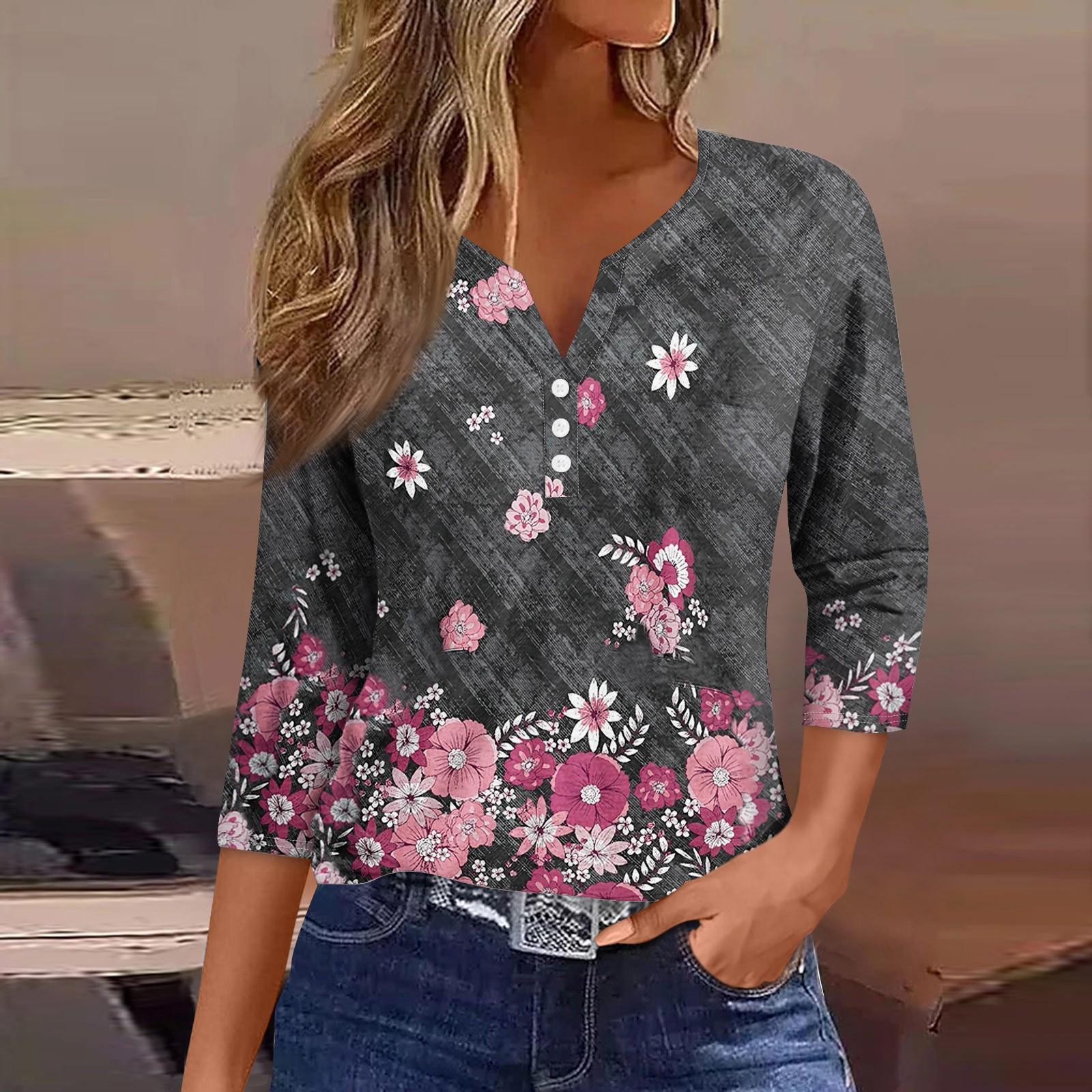 

Женская футболка с коротким рукавом и винтажным цветочным принтом в рубчик M коричневый