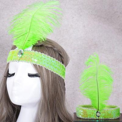 1Pc Cute Feather Headband Flapper Sequin Headpiece Costume Head Band Different Colors Party Favor