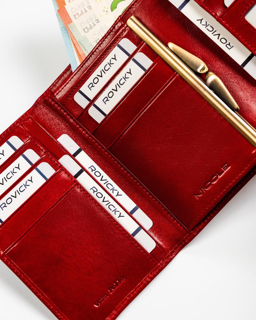 Women's leather wallet F14377A RED