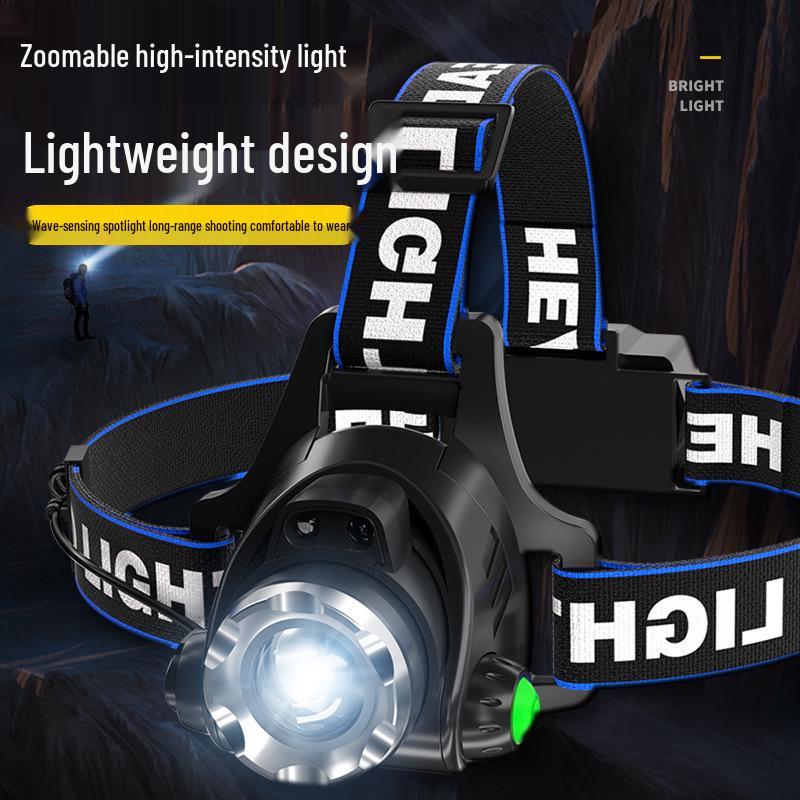 Rechargeable LED Headlamp for Bulls - Super Bright, Long Throw, Induction and Head-Mounted; Ideal for Fishing and Mining.