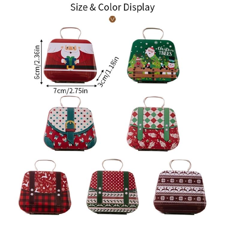 5Pcs Multipurpose Christmas Tin Case Versatile Christmas Tin Storage Box with Handle for Home Office School Use