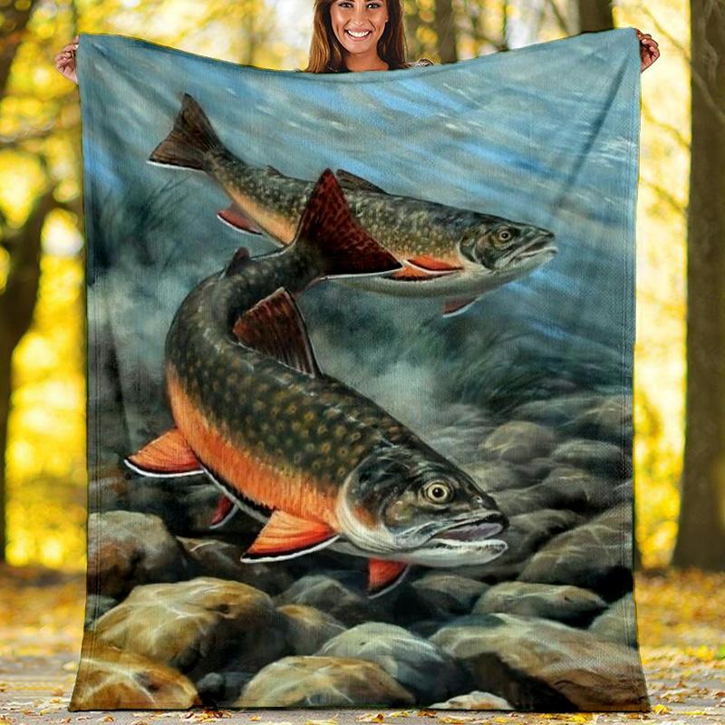 Koi-Fisch Lotus Fleecedecke, Glückskarpfen Überwurf