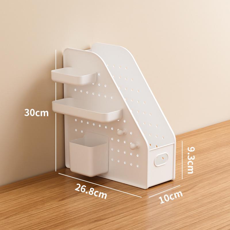 Pegboard Desk & Shelf Organizer: Storage Basket for Dormitory or Office Supplies and Files