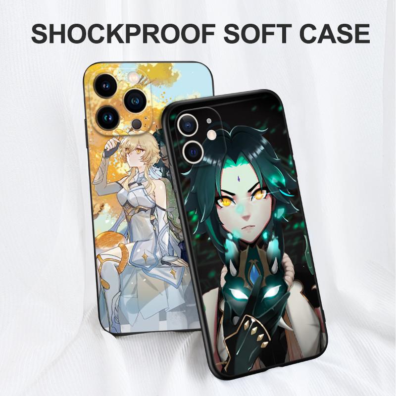 Schwarze TPU-Hülle für Motorola Moto G52 G42 G60 4G G60S G71 G9 Play Plus Power One 5G Ace Impact Xiao Genshin