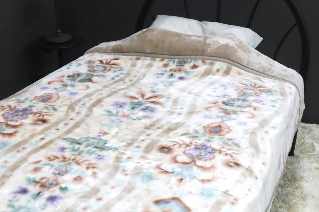 Romance Kosugi Meyer Double Blanket, Single (140 x 200 cm), Anti-Static, Plenty of Volume, Double-Layer, Made in Izumiotsu, Beige