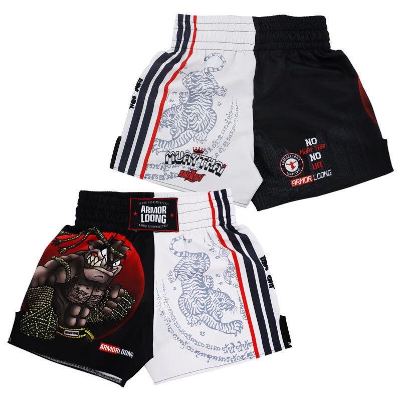 

Custom Muay Thai & MMA Training Shorts for Men & Women – Quick-Dry, Cool, Cartoon Design. 2XL [160-180 lbs] чорний