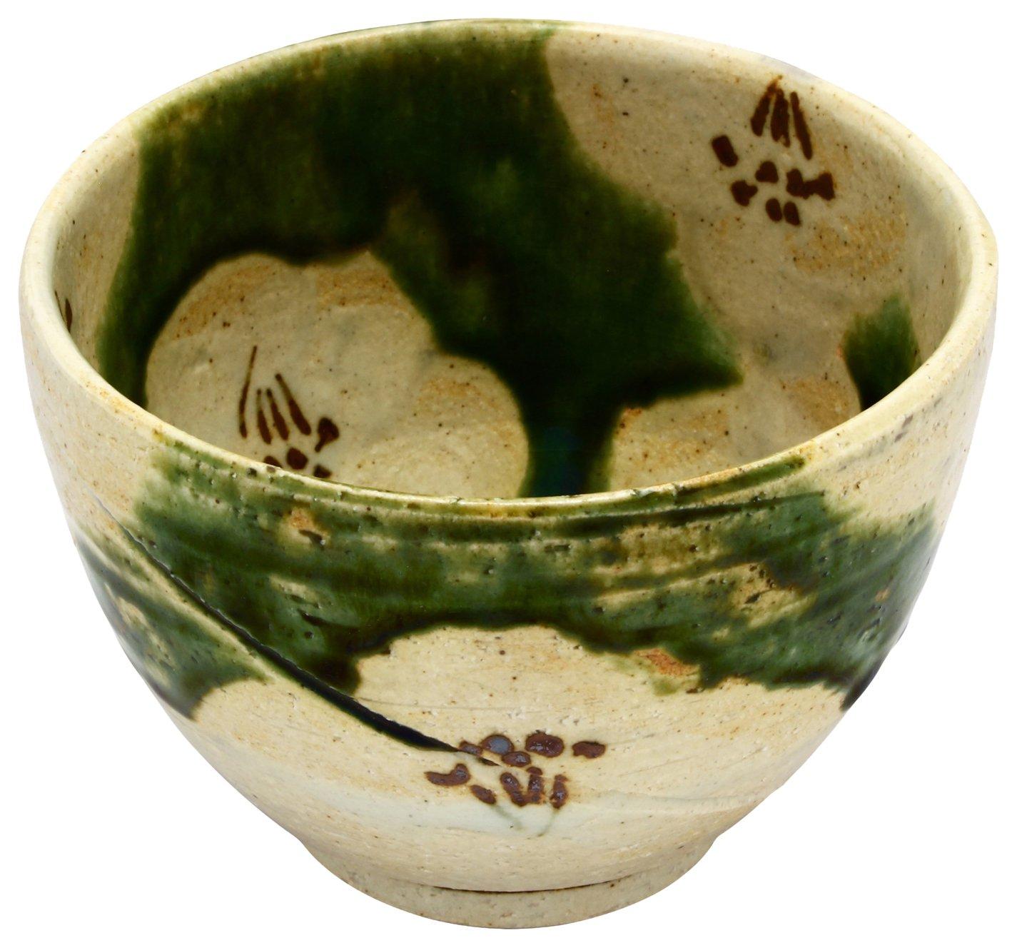 

Mino ware Nakagaki Renji small bowl, teacup, cup, approximately 11cm diameter x 8cm high, Oribe Tsubaki, Made in Japan, 043-0112