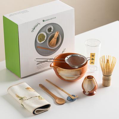 Japanese Matcha Set with Ceramic Bowl Bamboo Matcha Whisk and Tea Scoop for Tea Lovers Gifts Tea-making Tools Accessories