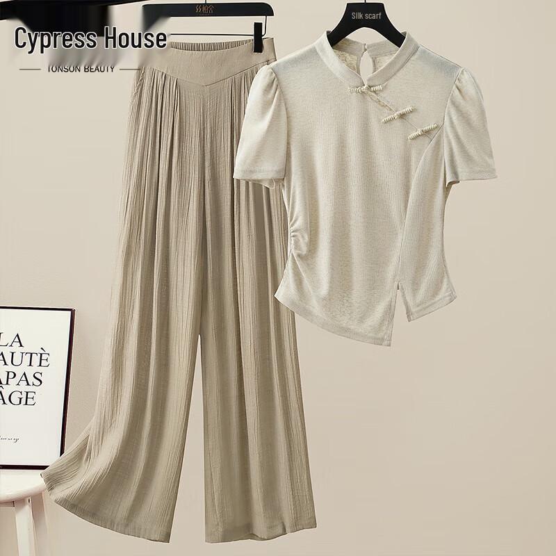 Women s Chinese Style Two-Piece Summer Outfit L