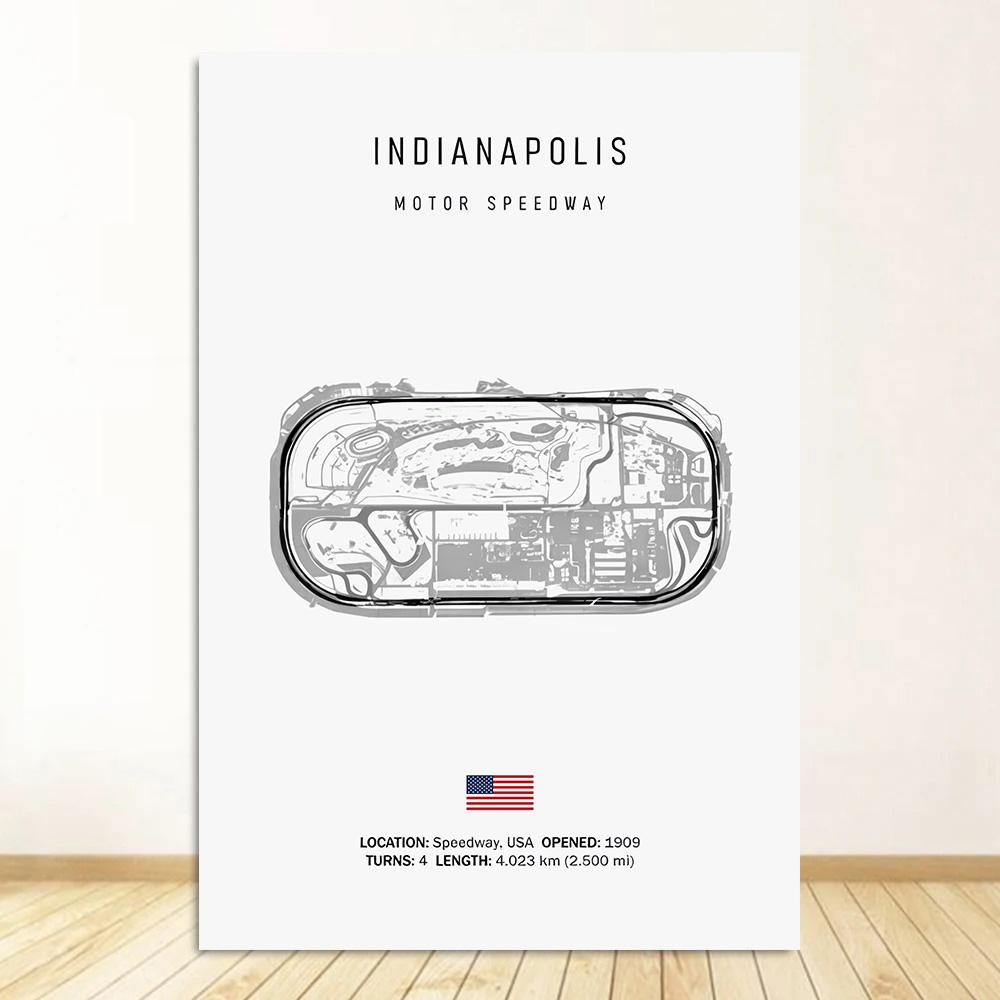 Classic Black And White Vintage Wall Art Formula 1 Imola Monaco Monza Circuit HD Oil On Canvas Posters And Home Decor Gifts