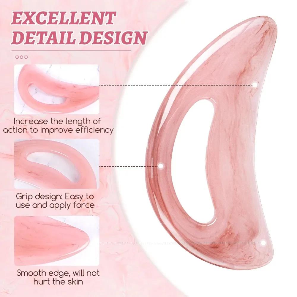 Gua Sha Massage Tool with Handle Larger Guasha Scraping Tool for Back Neck Face Leg Massage, Lymphatic Drainage, Cell