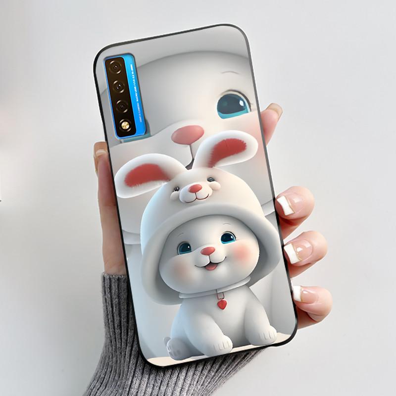 Case For TCL 20S 20L 20L+ 20 Pro 5G Luxury Cute Love Rabbit Funny Black Soft Silicone Phone Case For TCL20 20Pro 5G Back Cover