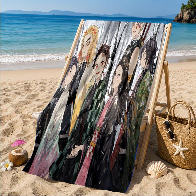 Winter Fantasy Slayer Group Beach Towel Microfiber Beach Towel, Lightweight and Quick-Dry, for Summer Travel, Swimming Pool Fan Birthday Gift
