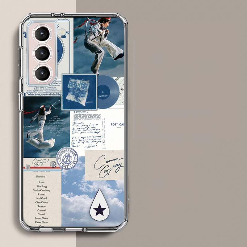 C-Conan Gray Wishbone Phone Case For Samsung Galaxy S25 Edge S24 S23 FE S21 S20 S10 Plus S22 S26 Ultra Cover Clear Cases TPU Cap