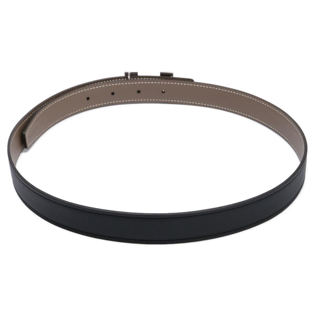 HERMES Mini Constance Maltre Belt Buckle & Leather Belt Kit, 24 U-stamped, Reversible Swift/Epsom Leather belt 80 Black/Etoupe PalladiumUsed