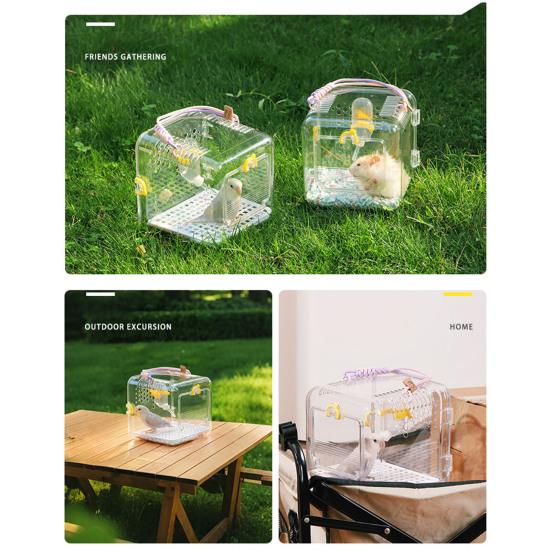 Bird Carrier Travel Parrot Cage Transparent Ventilated Bird Cage with Safety Locks Portable Bird