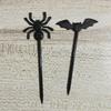 10 STÜCKE Halloween Plastik Obst Zahnstocher Kuchengabel Spinne Kürbis Geist Obstgabel Festliche Partyzubehör