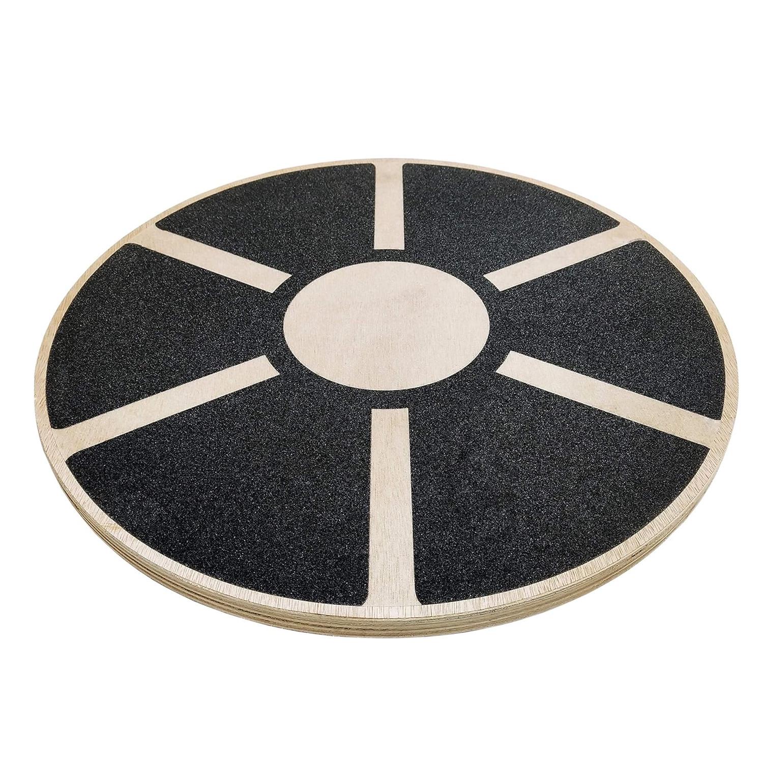 Two-Way Square Wooden Balance Board - Round Training Tool for Ankle Strengthening, Non-slip and Silent 39x39x7 cm