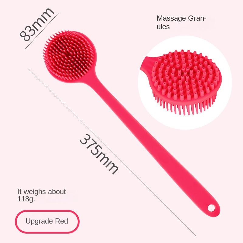 Double-sided Long Handle Thickened Silicone Bath Brush Bathroom Toilet Back Massage Soft Bath Brush