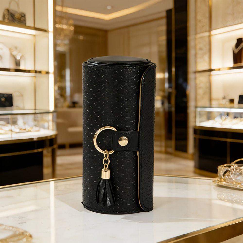 Magnetic Closure 3-Tier Cylindrical Jewelry Organizer Travel Jewelry Storage  Gift For Women