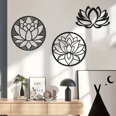 Wandbehang in Lotusform aus Metall – stilvolle Innendekoration für Esszimmer und Wohnzimmer | elegante Wanddekoration