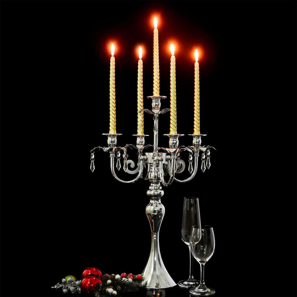 European Retro Five-Head Metal Candle Holder for Weddings and Restaurants