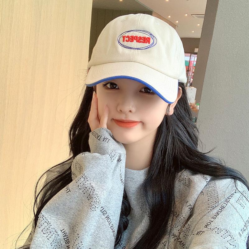 

Casual Letter Baseball Hat For Women Men Korean Soft Cotton Snapback Ponytail Cap Outdoor Embroidery Adjustable Sun Visors Hat Adjustable бежевый