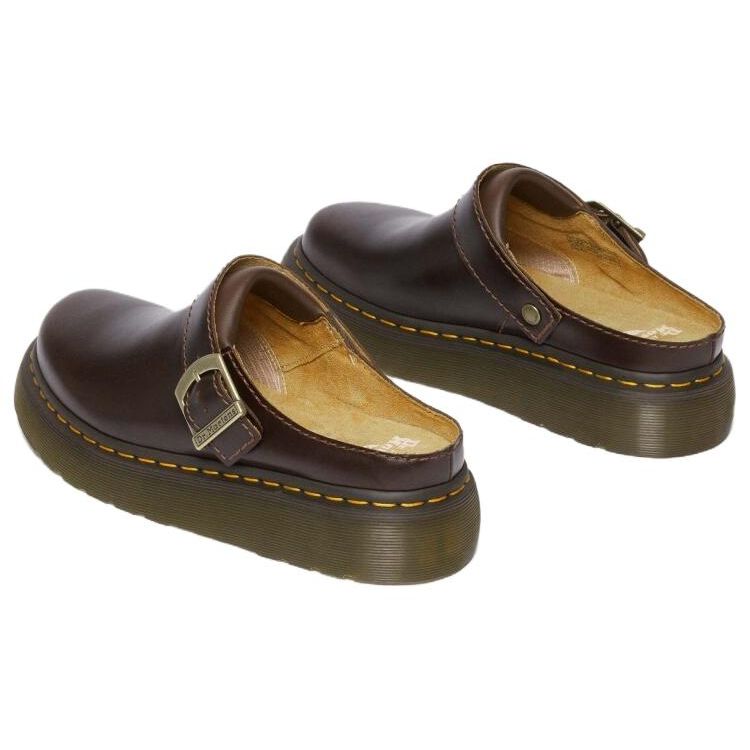 Dr. Martens Fashionable Versatile Silent Anti-Wear Non-Slip Closed-Toe Slippers Unisex slippers Brown Red 31525211