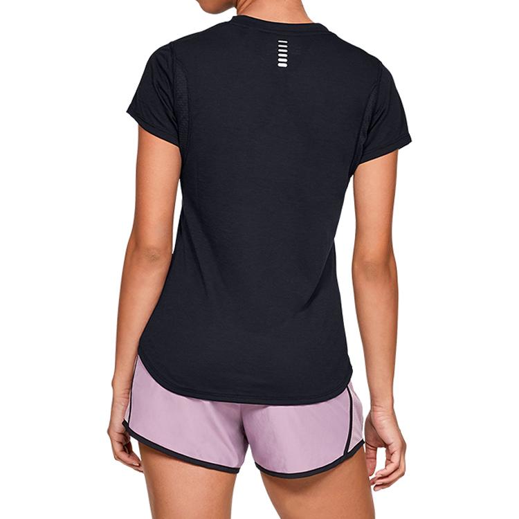 Under Armour Streaker Running Short Sleeve Tee Women Tops Black 1341520-001