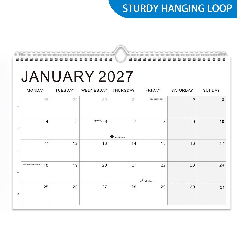 July.2026 - Dec. 2027 English Calendar Thick Paper Monthly Planner Calendar Wall Calendar  Home