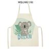Cute Koala Giraffe Print Kitchen Apron for Women Kids Linen Bib Home Cleaning Apron Household Cooking Baking Accessories