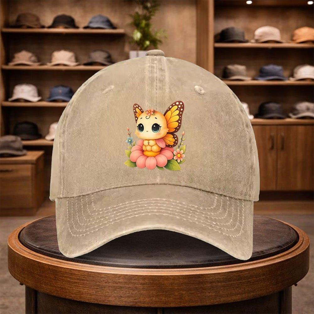 Butterfly Fairy Print Baseball Cap Casual Visor Fashion Hat Adjustable Outdoor Leisure Cap for All Seasons Ideal for Trave