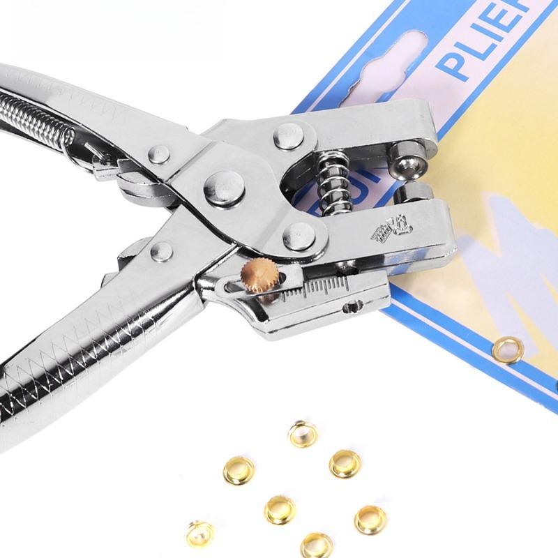 Multi-Function Hole Punching Pliers Belt Punching Tool with Metal Guard Ring