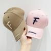 New Casual F Letter Embroidered Baseball Cap Women Show Small Face Deepen Hard Top Ins Sunshade Travel Versatile