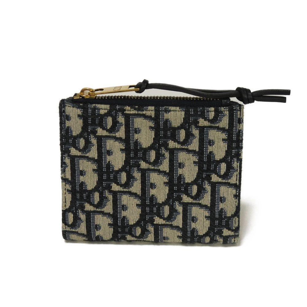 

Б/у 10656 Компактный кошелек 7941 Логотип Темно-синий Бифолд Картхолдер Кошелек для монет Косой жаккард Унисекс из Японии ОРИГИНАЛ