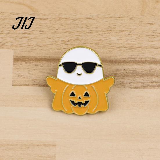Alloy Decorative Brooches Halloween Enamel Brooch Pin, Cartoon Ghost Witch Hat Black Cat Spider Badge for Jackets Backpacks Hats Scarves Zinc