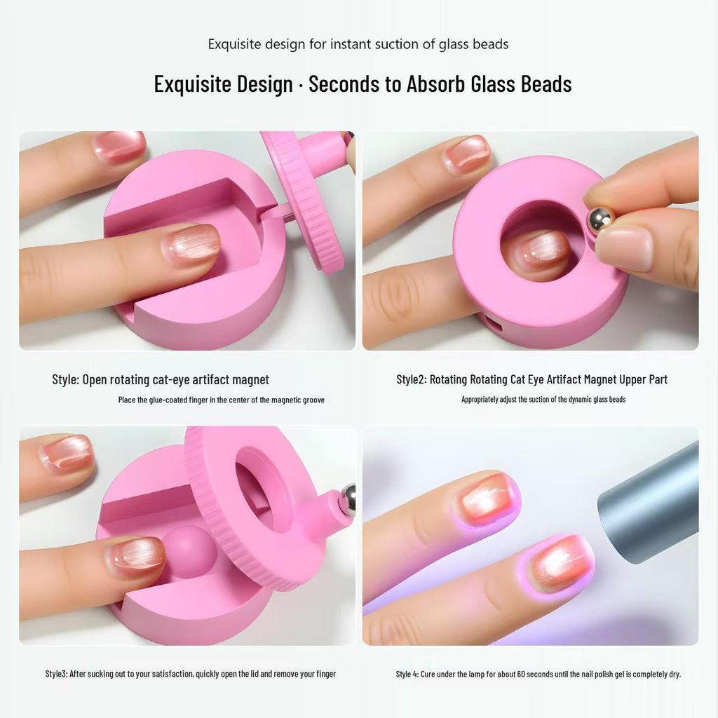 Cross Rotating Cat Eye Glass Bead Tool with Super Strong Magnetic Force