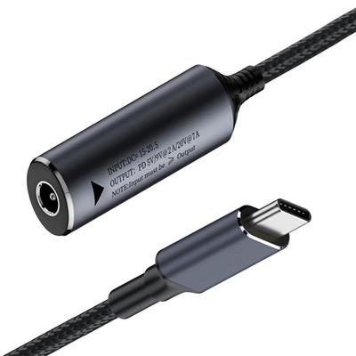 Cablecc PD9V 5V 20V 7A DC Jack Input Power Supply 140W Charging Cable for Laptops and Mobile 18cm 5.5x2.5mm USB-C Type-C Phones,