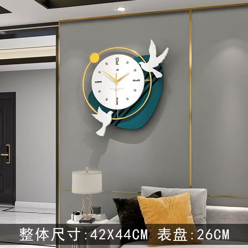 North American Peace Dove Wall Clock Living Room Clock Silent Movement Shell Metal Material Paint Craftsmanship Dial Material белый