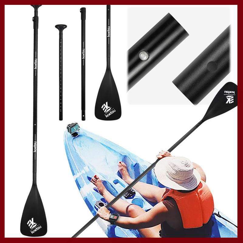 3-Piece Detachable SUP Paddle Adjustable Length One Way Paddle Aluminum Alloy Single Head Paddle for Outdoor Water Sports