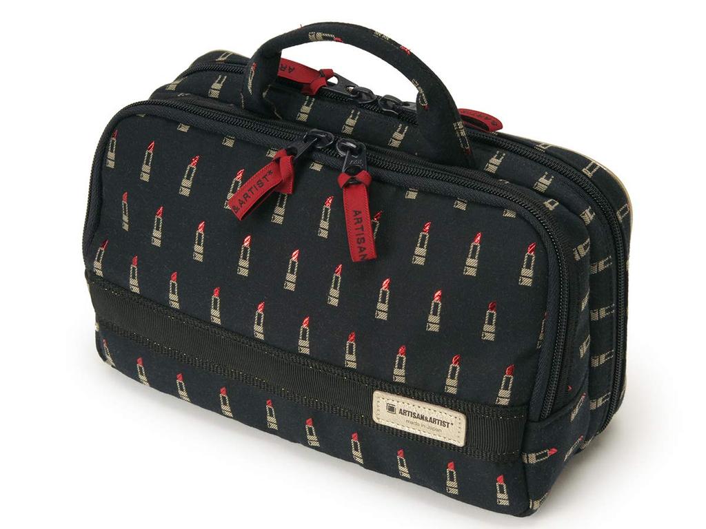 Artisan & Artist Large Slope-Shaped Pouch, Valiant Rouge, 8WP-LI120, Black