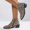 Fashion Woman Boots Leopard Print 2025 Autumn/winter Women's Short Boots Pointed Toe Zipper Fashion Sexy Ankle Boots Plus Size