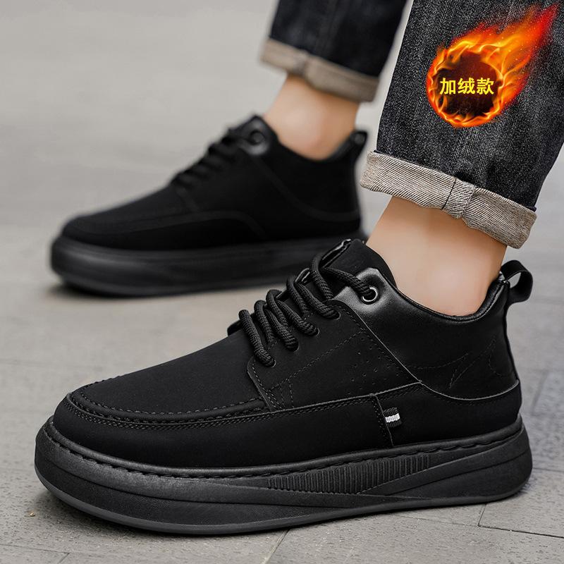 Shoes new winter velvet warm thickened cotton shoes casual sports black high-top board shoes