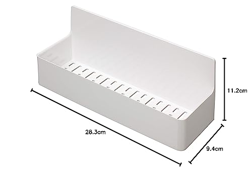 Towa Sangyo Bathroom Rack, White, Approx. 28.3 x 9.4 x 11.2 cm, Magnetic SQ, Bath Pocket, Wide, 39208